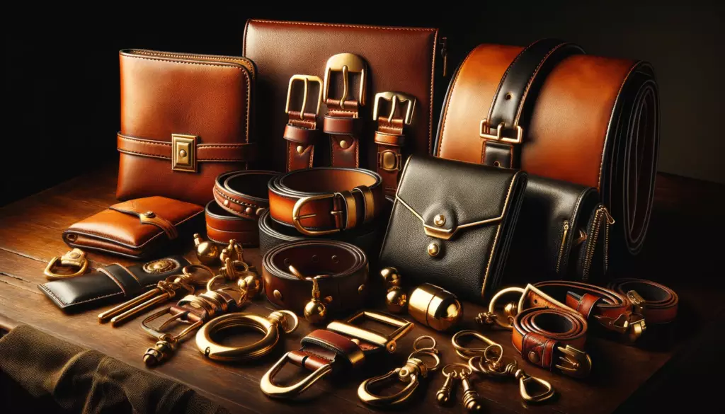 leather brass accessories