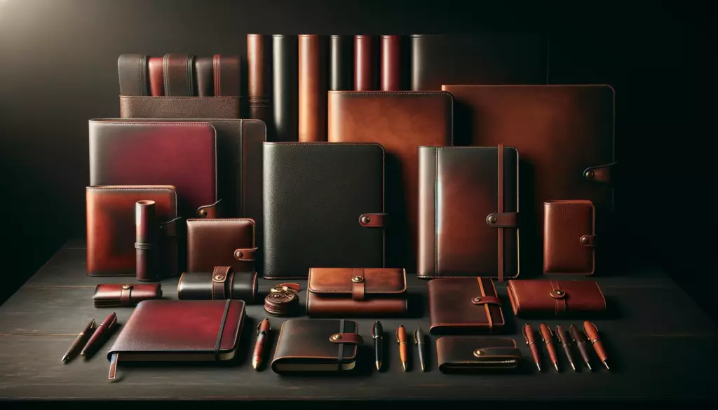 leather stationery items