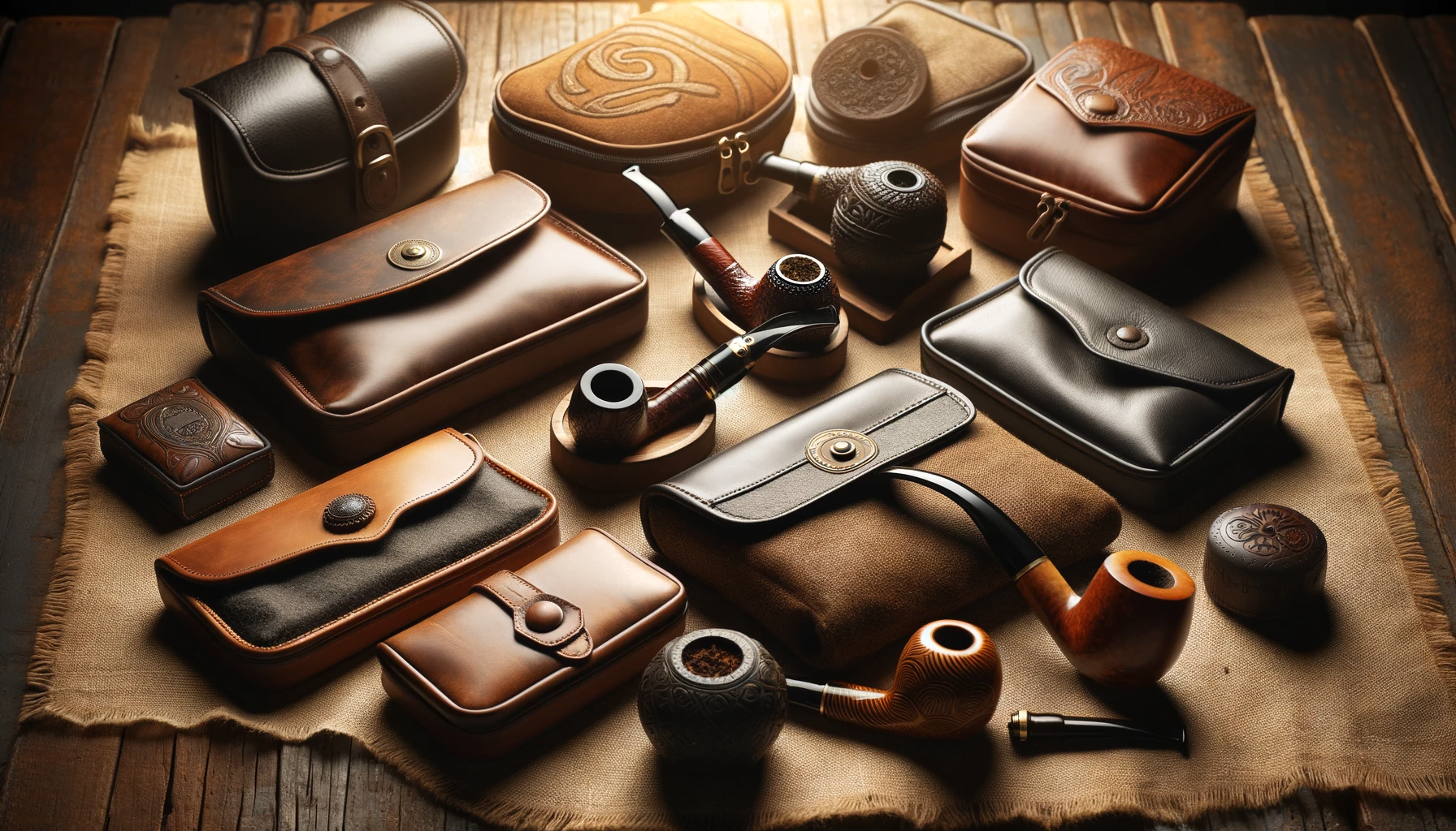 leather tobacco pipe pouches