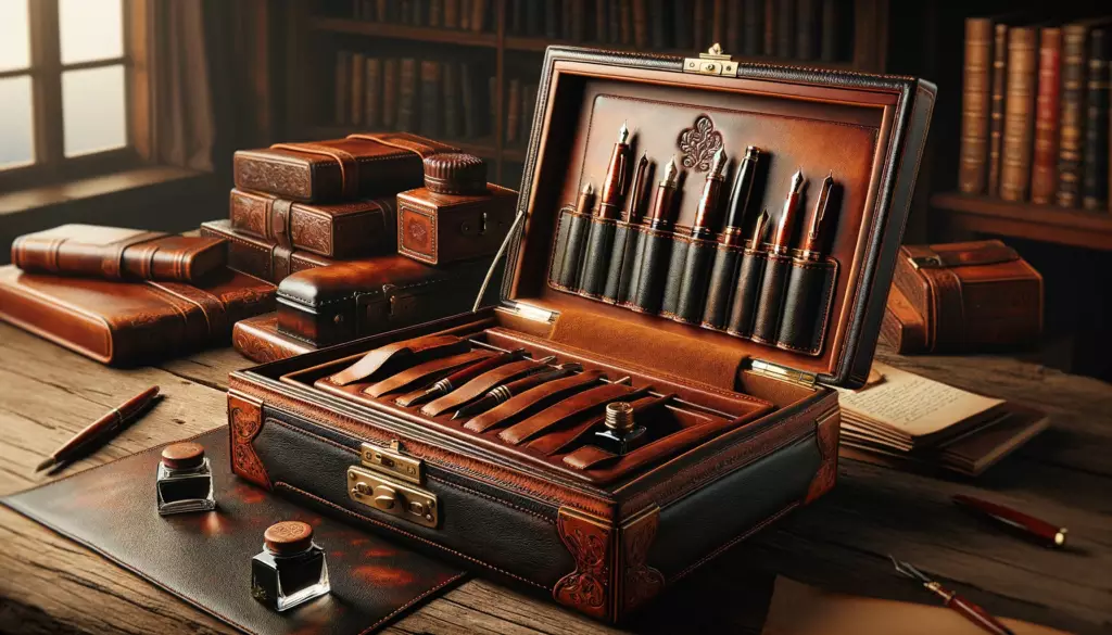 leather writing box