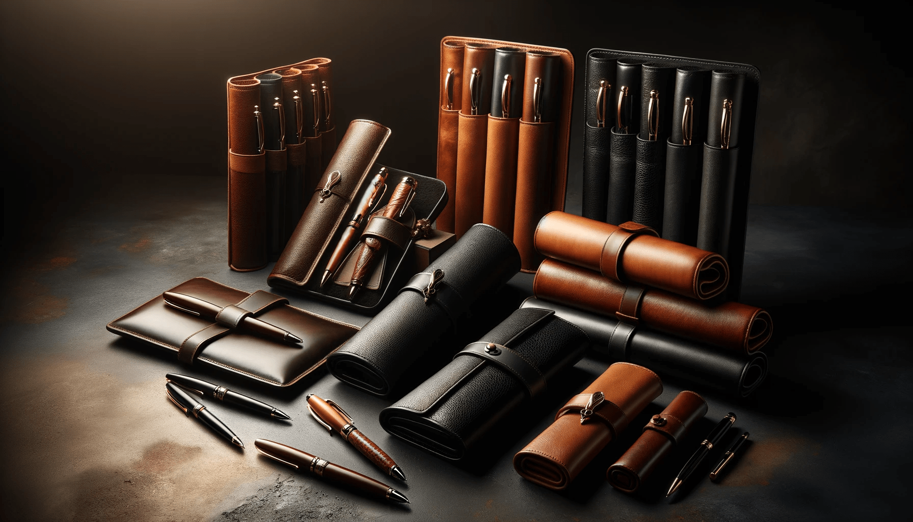 leather pen rolls