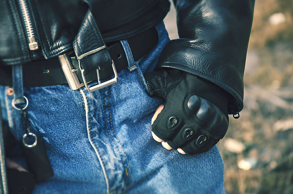 Leather Biker Belt for Men