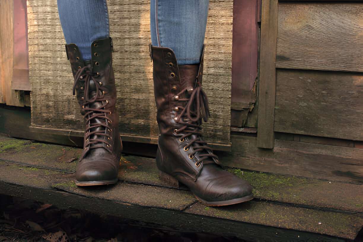 Leather Combat Boots for ladies